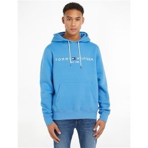 Tommy Hilfiger Logo Hoodie - Blue, Men Medium